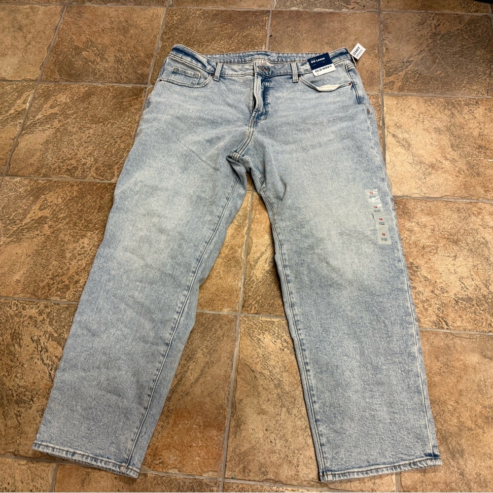 Old Navy Light Wash OG loose Straight High Rise Jeans